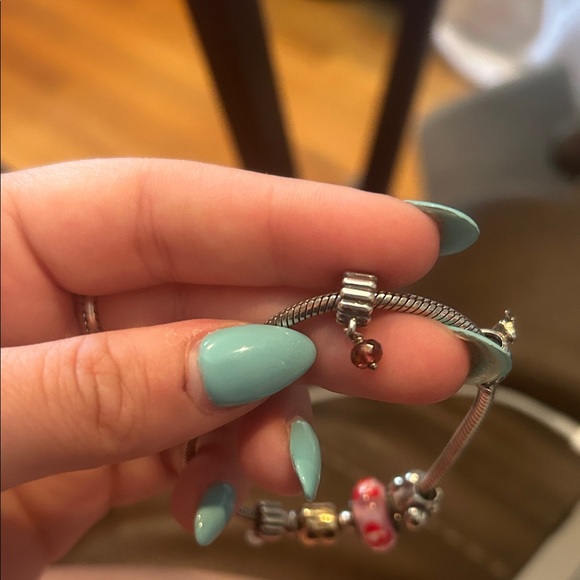 Pandora Silver Bracelet with Red and Gold Charms - Picture 4 of 6